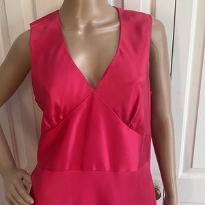 NWT Ann Taylor Women Size 12 Hot Pink Silk Sleeveless Dress. So pretty.